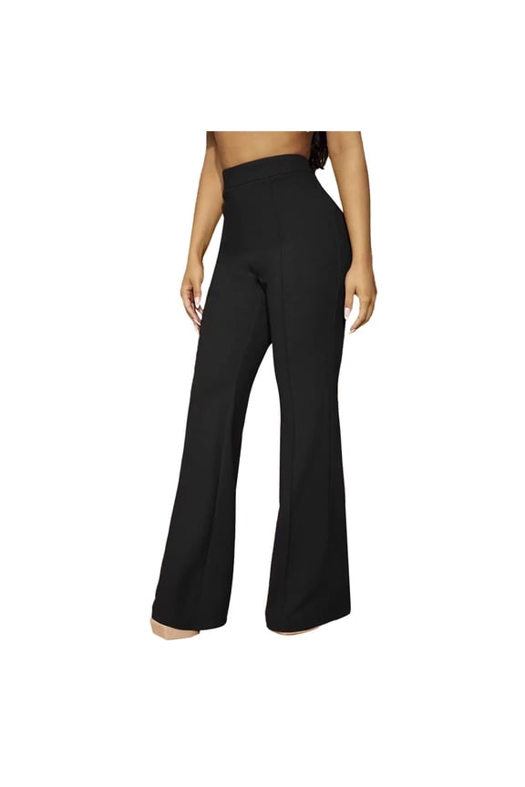 Womens Dress Pants, Women's High Waisted Versatile Fashionable Business Commuting Autumn Casual formal Pants Womens Slacks Black XS