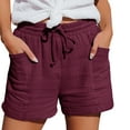 thumbnail image 1 of Comdrip Womens Linen Shorts, Women's Fashion Casual High Waist Pants Straight Leg Sports Casual Loose Shorts Cotton Linen Shorts for Women Wine M, 1 of 7