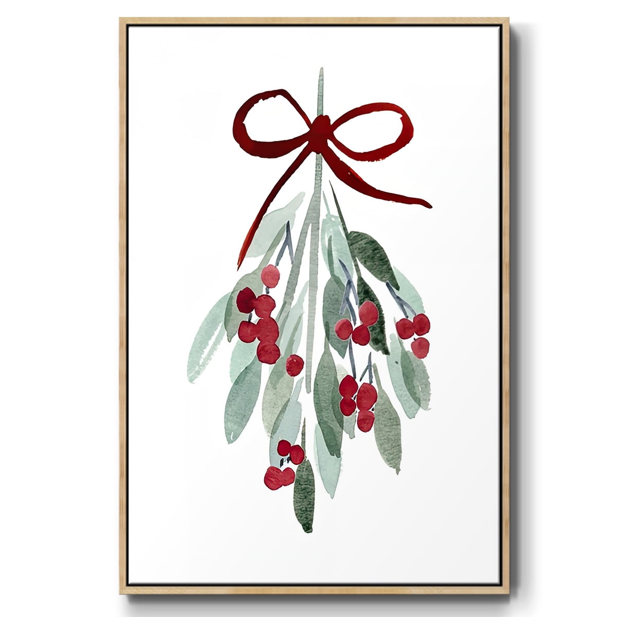 Come Across II - Framed Gallery Wrapped Holiday Canvas - 25 x 37 - Natural Wood Frame