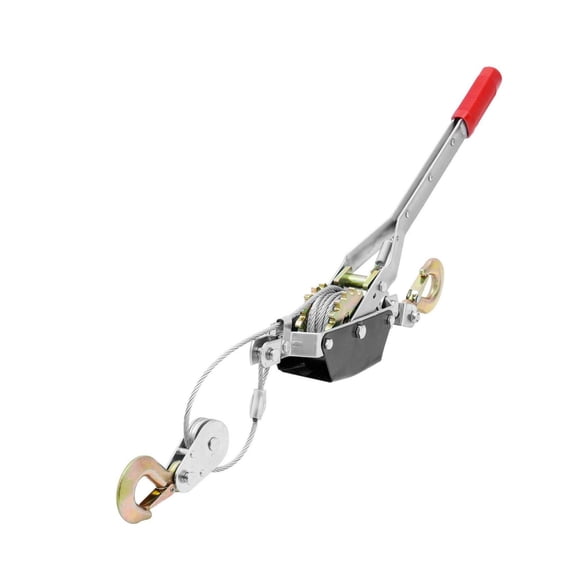Come Along Winch 2 Ton (4409 lbs) - 12ft Steel Cable Power Puller, Heavy Duty Ratchet Hand Winch Tool with Dual Gears for Vehicle Rescue & Hauling