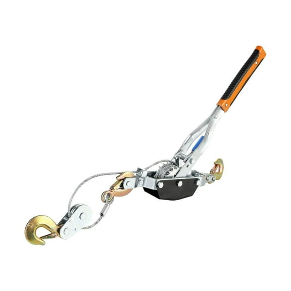 Come Along Winch 5 Ton (11023lbs) - Heavy Duty Ratchet Puller with Steel Cable & Hooks - Vehicle Rescue, Towing, Hauling - Dual Gear Power Puller Tool