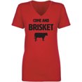 thumbnail image 1 of Come And Brisket Womens V-Neck T-Shirt, 1 of 2