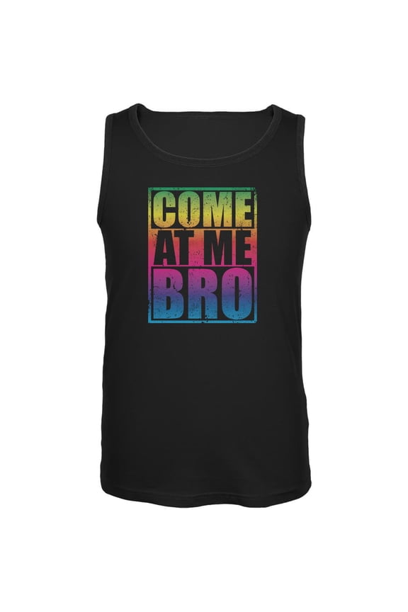 Come At Me Bro Black Adult Tank Top - Large