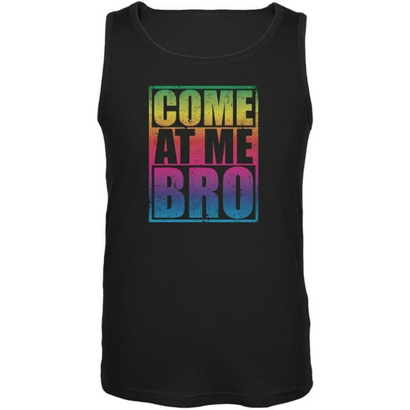 Come At Me Bro Black Adult Tank Top - Small