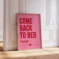 thumbnail image 1 of Come Back To Bed, Above Bed Wall Art, Funky Bedroom Art, College Room Decor, Pink And Red Wall Art Wall Art, Modern Wall Decor, 12x18 UNFRAMED, 1 of 2
