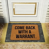 Come Back With A Warrant Doormat | Durable Non-Slip Entryway Rug • Indoor Outdoor Mat • Easy Clean Fabric • Welcome Door Mat for Home Décor • Various Sizes, Versatile Style, Safety Backing