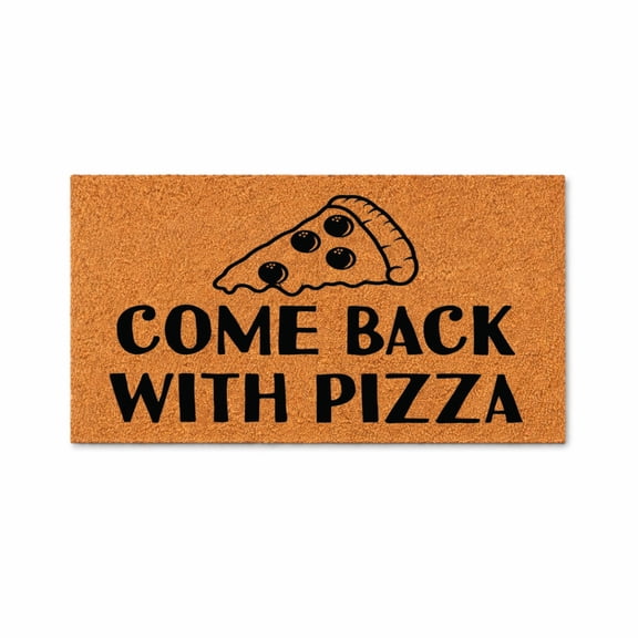 Come Back With Pizza Doormat, Pizza Slice Welcome Mat For Entryway Porch Patio Front Door Indoor Outdoor Decor (24x72 inches) WoodByStu 5715