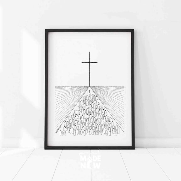 Come Follow Me Cross Poster, Unframed Paper Poster 8x10in