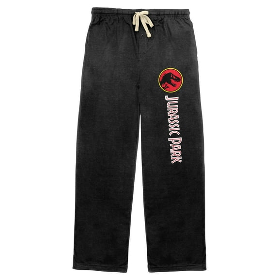 Come For The Dinosaurs Jurassic Park Men's Black Sleep Pajama Pants-M