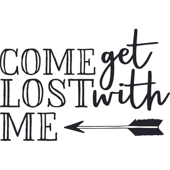Come Get Lost With Me Travel Quote Customized Wall Decal - Custom Vinyl Wall Art - Personalized Name - Baby Girls Boys Kids Bedroom Wall Decal Room Decor Wall Stickers Decoration Size (15x30 inch)