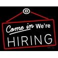 thumbnail image 1 of Come In We Are Hiring LED Neon Sign 24 x 31 - inches, Clear Edge Cut Acrylic Backing, with Dimmer - Bright and Premium built indoor LED Neon Sign for Bar decor., 1 of 7