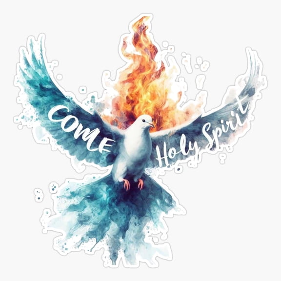 Come Holy Spirit Dove Fire Water Sticker
