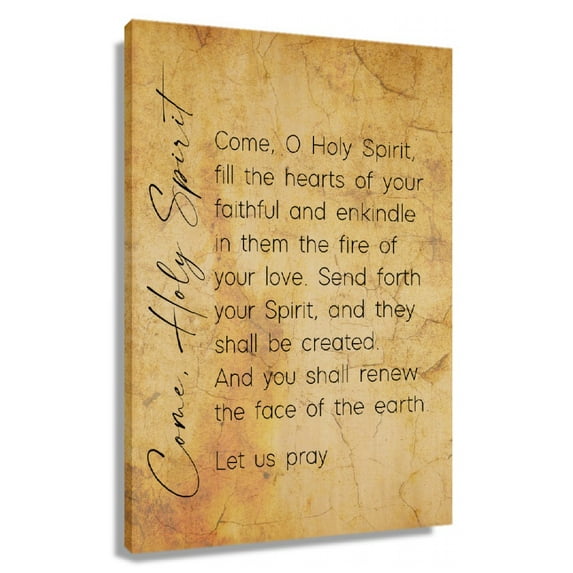 Come Holy Spirit Prayer Quotes Wall Art Vintage Prints Poster Nature Artwork for Kitchen Canvases for Living Room Giclee Prints Vertical Pictures