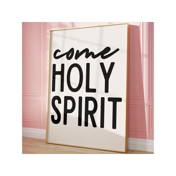 Come Holy Spirit War Room Prayer Room Decor Pentecost Art Typography