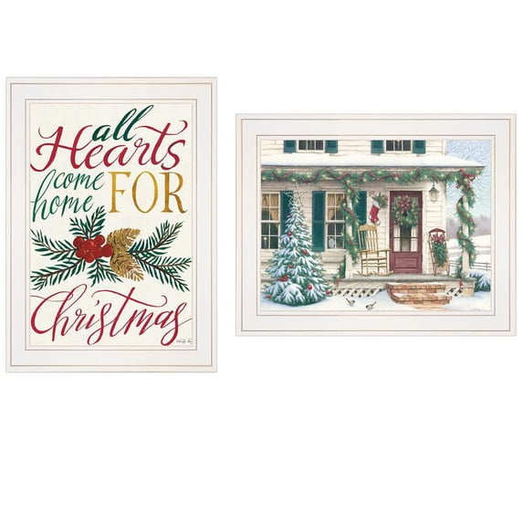TrendyDecor4U Come Home For Christmas 2-Piece Vignette Wall Art V481-226G