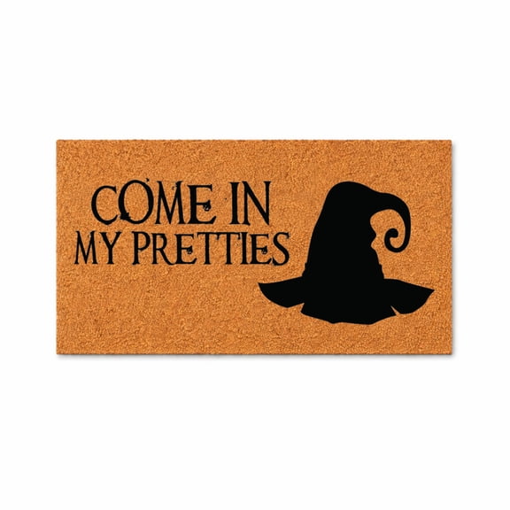 Come In My Pretties Doormat, Funny Welcome Mat, Witch Hat Doormat, Front Porch Entry Rug, Halloween Decor Outdoor Mat 1273 (24x48 inches) 1273