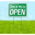 thumbnail image 1 of Come In We'Re Open (18" x 24") Yard Sign, Includes Metal Step Stake, 1 of 6