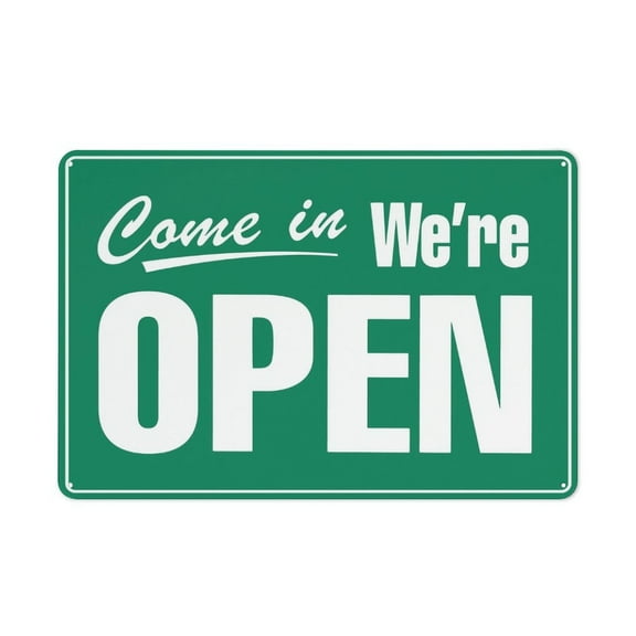 Come In WeRe Open Green Sign Outdoor Metal Sign - 12 X 8 Metal Signs For Business, Workplace, Office, Home, Delivery Signs, Road Signs, Garden Signs