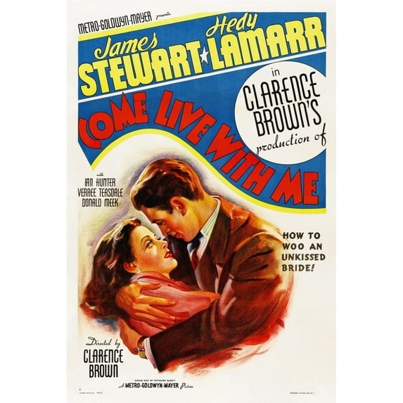 Come Live With Me Us Poster Art From Left: Hedy Lamarr James Stewart 1941 Movie Poster Masterprint