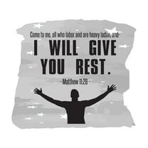 Come To Me, All Who Labor I Will Give Rest Matthew 11:28 Bible Verse Decal Wall Art Sticker Designs Vinyl Stickers For Home House Walls Rooms Windows Bedroom Decoration Size (12x12 inch)
