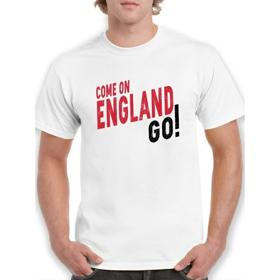 Come On England Go! Men White T-Shirt, Male Large