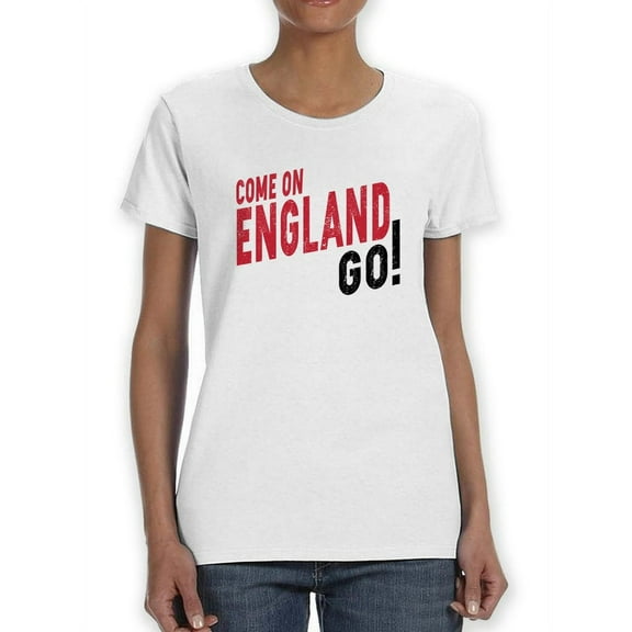 Come On England Go! Women White T-Shirt, Female x-Large
