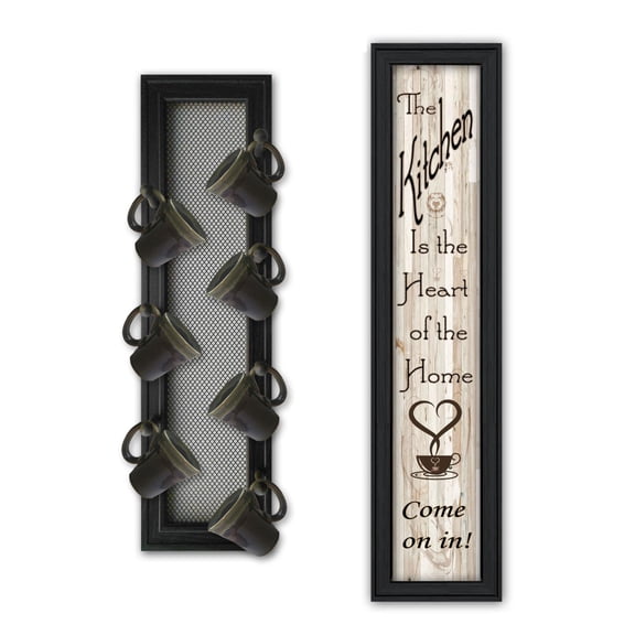 TrendyDecor4U 2-Pc Vignette With 7-Peg Mug Rack Wall Art V432-MPV-405