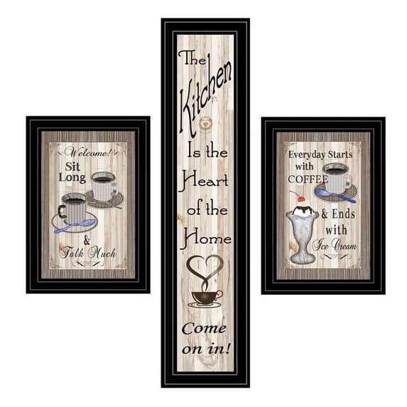 TrendyDecor4U Come On In 3-Pc Vignette By Trendydecor4U Wall Art VME648VL-704G