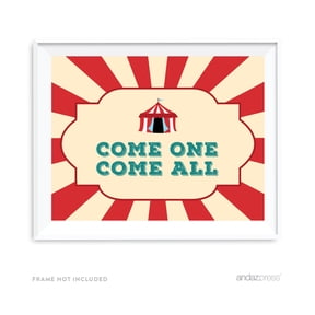 Come One Come All Carnival Circus Birthday Party Signs