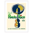 thumbnail image 1 of Come To Puerto Rico U.S.A. - All Year Playground of the Caribbean - Vintage Travel Poster c.1950s - Bamboo Fine Art 290gsm Paper Print (Unframed) 18x24in, 1 of 4
