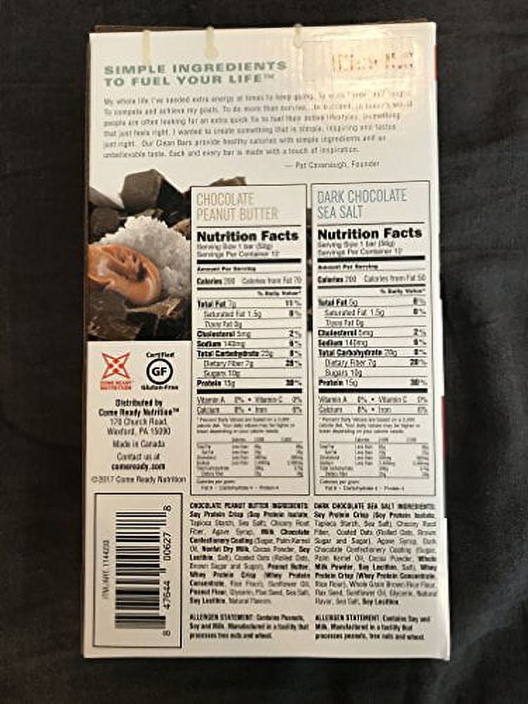Come Ready Nutrition Clean Protein Bars (2 pack) 48 Total Bars - 24 Chocolate Sea Salt and 24 Chocolate Peanut Butter ONLY $1.38/Bar