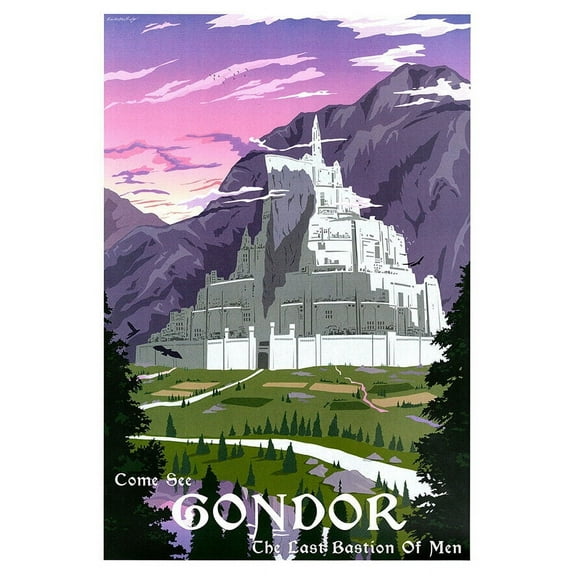 Come See Gondor   - Lord of the Rings Poster- The Hobbit - Travel Print (8x12Inches(US/CANonly))