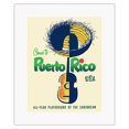 thumbnail image 1 of Come To Puerto Rico U.S.A. - All Year Playground of the Caribbean - Vintage Travel Poster c.1950s - Fine Art Rolled Canvas Print 11in x 14in, 1 of 4