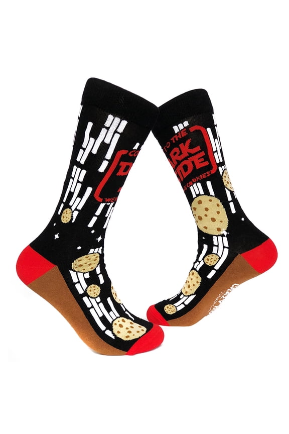 Come to The Dark Side We Have Cookies Socks Funny Sci Fi Movie Footwear (Black) - Mens (7-12)