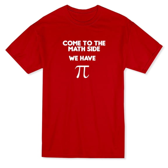 Come To The Math Side We Have Pi Men Red T-Shirt, Male Large