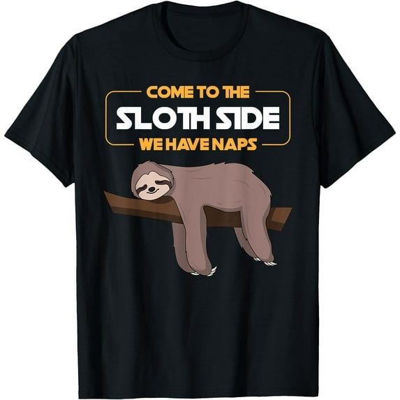 Come To The Sloth Side Funny Chill Animal Unisex T-Shirt for Men Women Kids Toddler,Black Color,Size YS