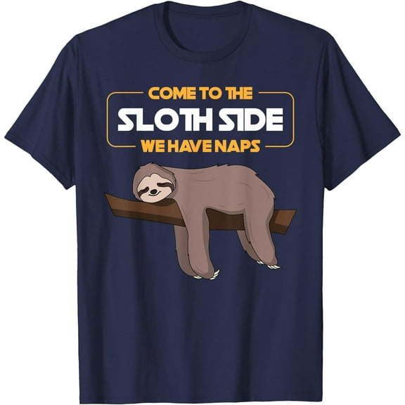 Come To The Sloth Side Funny Chill Animal Unisex T-Shirt for Men Women Kids Toddler,Navy Color,Size YS