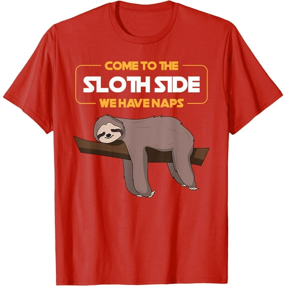 Come To The Sloth Side Funny Chill Animal Unisex T-Shirt for Men Women Kids Toddler,Red Color,Size YM