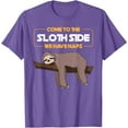 thumbnail image 1 of Come To The Sloth Side Funny Chill Animal Unisex T-Shirt for Men Women Kids Toddler,Violet Color,Size 2XL, 1 of 5
