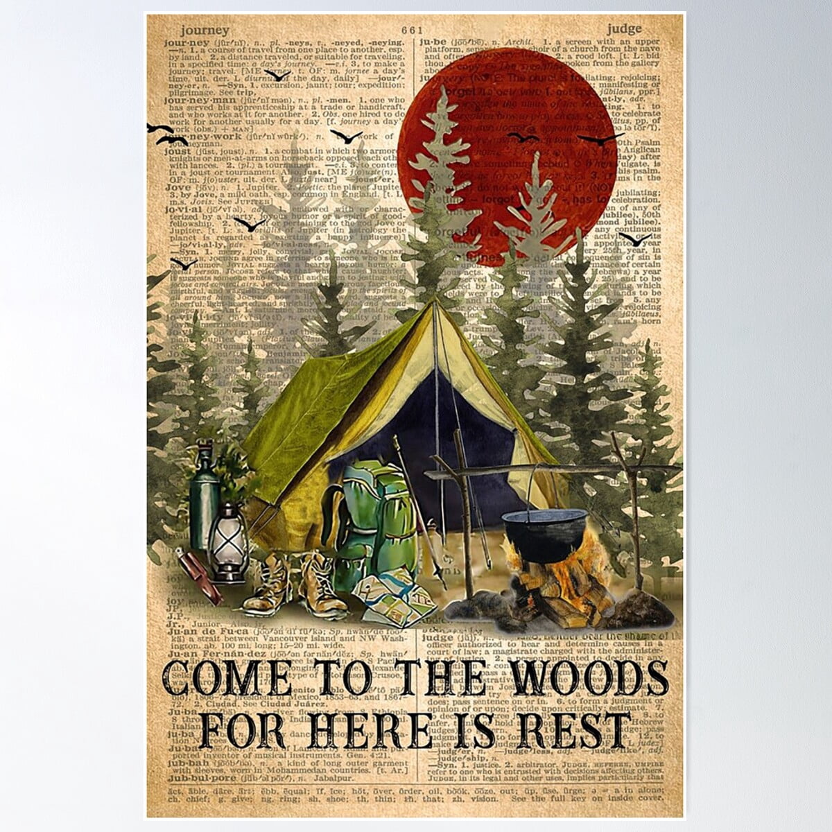 Come To The Woods For Here Is Rest Camping Poster Poster Wall Art ...