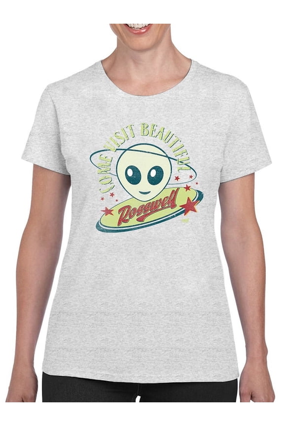 Come Visit Beautiful Roswell - Vintage Alien UFO Retro Graphic Women's T-shirt