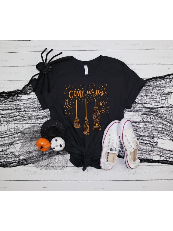 Come We Fly Halloween Witch Hocus Pocus Basic Witch Happy Halloween Seasonal Gift T-shirt