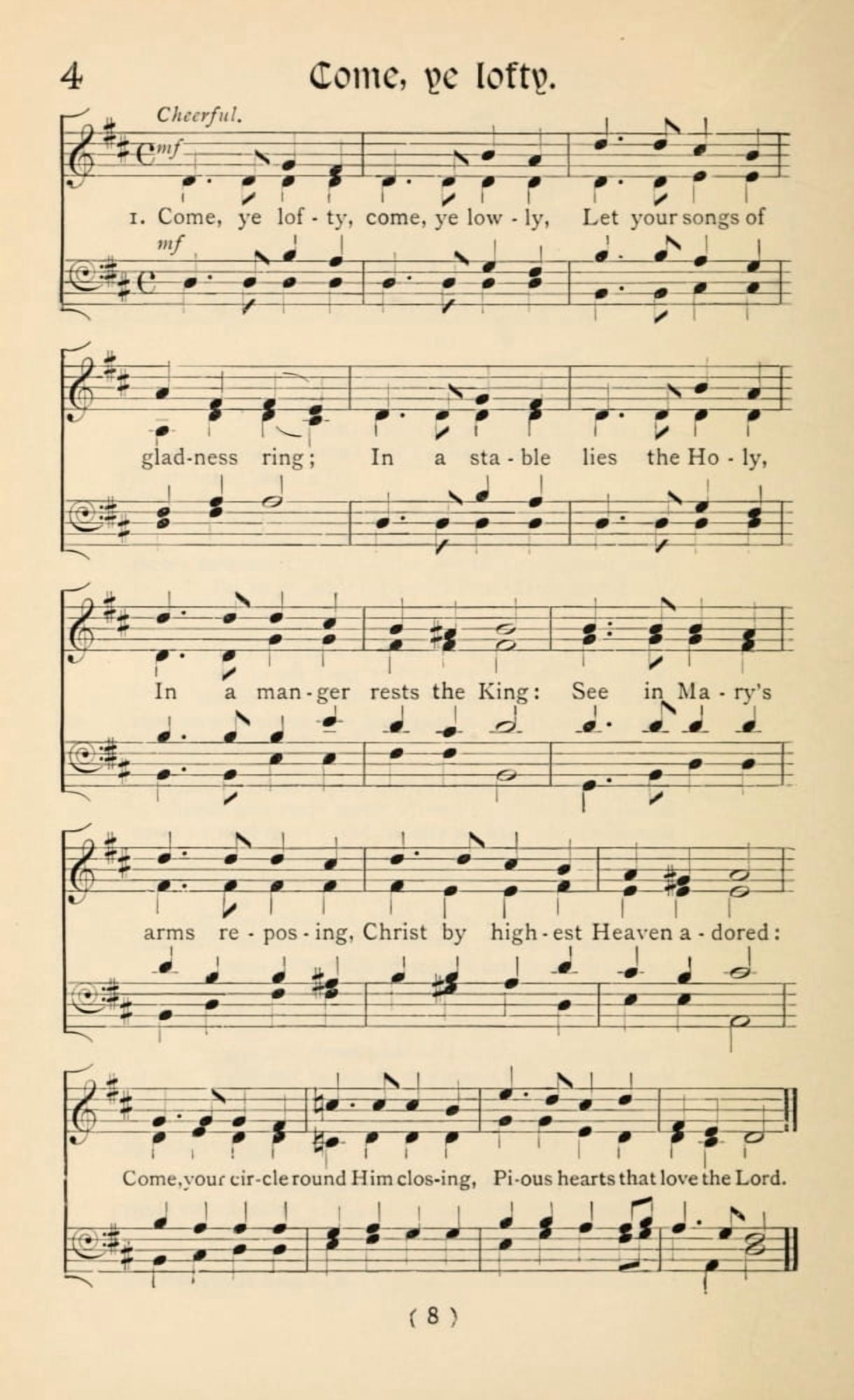 Come Ye Lofty 1 Christmas Carols New & Old 1850 Canvas Art - (18 x 24)