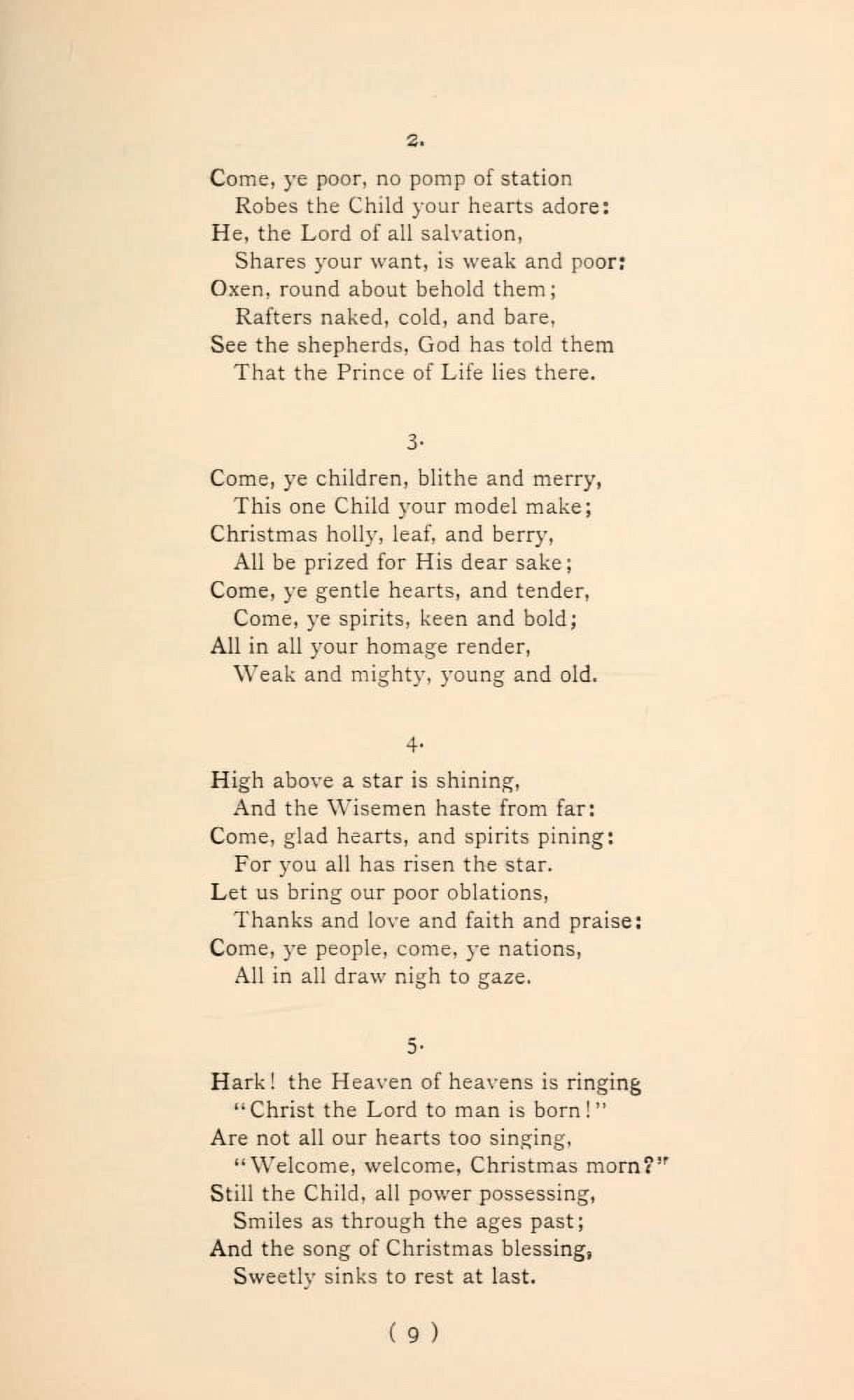 Come Ye Lofty 2 Christmas Carols New & Old 1850 Canvas Art - (18 x 24)