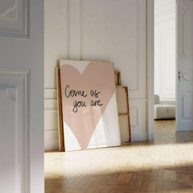 Come As You Are Hand Drawn Wall Art Print Retro Simple Heart Print