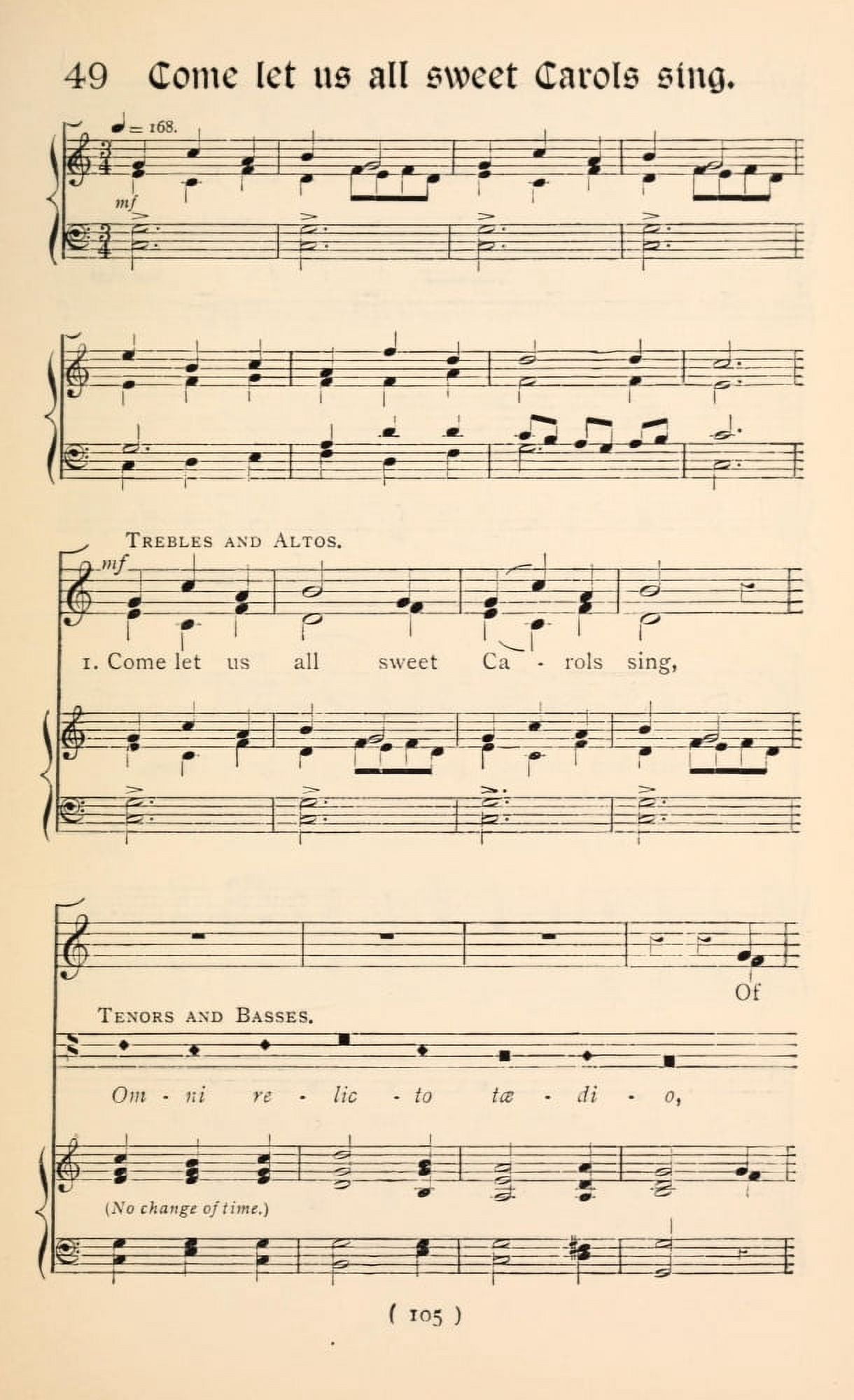 Come let us all Sweet Carols Sing 1 Christmas Carols New & Old 1850 Canvas Art - (18 x 24)