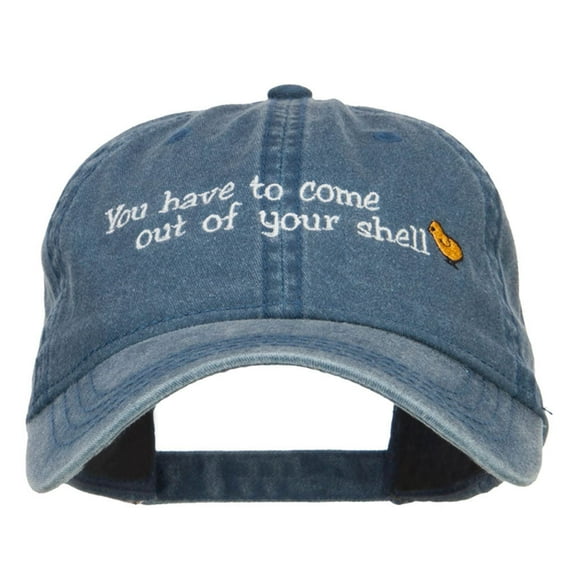 Come out of Shell Embroidered Washed Cap - Navy OSFM