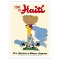 thumbnail image 1 of Come to Haiti - Pan American World Airways - Vintage Travel Poster by E. Lafond c.1950s - Bamboo Fine Art 290gsm Paper Print (Unframed) 24x32in, 1 of 4