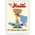 thumbnail image 1 of Come to Haiti - Pan American World Airways - Vintage Travel Poster by E. Lafond c.1950s - Master Art Print 10in x 14in, 1 of 4