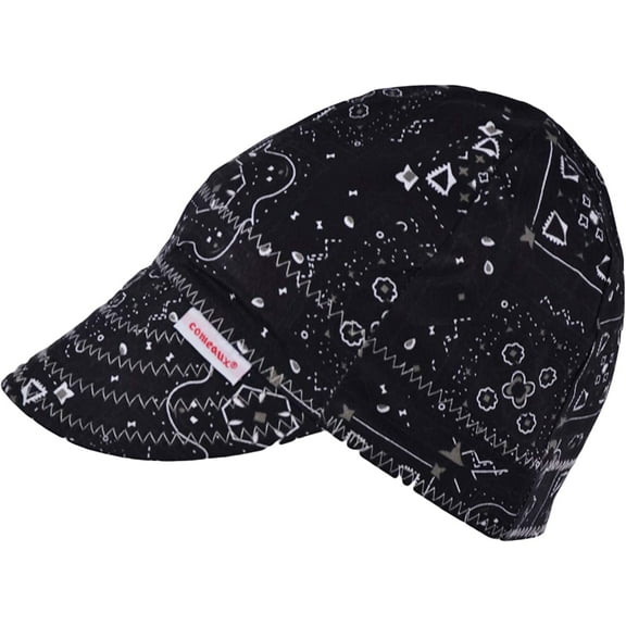 Comeaux Caps Reversible Welding Cap Black Bandana Size 7 7/8